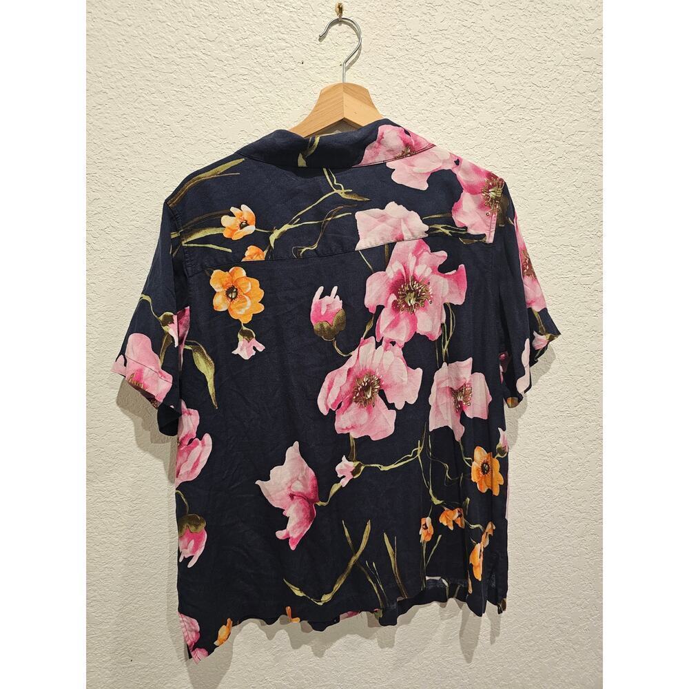 Caribbean Joe Blue floral Hawaiian shirt sz 1x - Picture 2 of 3
